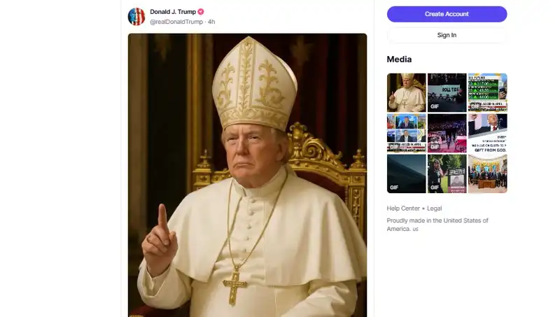 Trump, Papalık İçin Kolları Sıvadı: Kendi Fotoğrafını Paylaştı